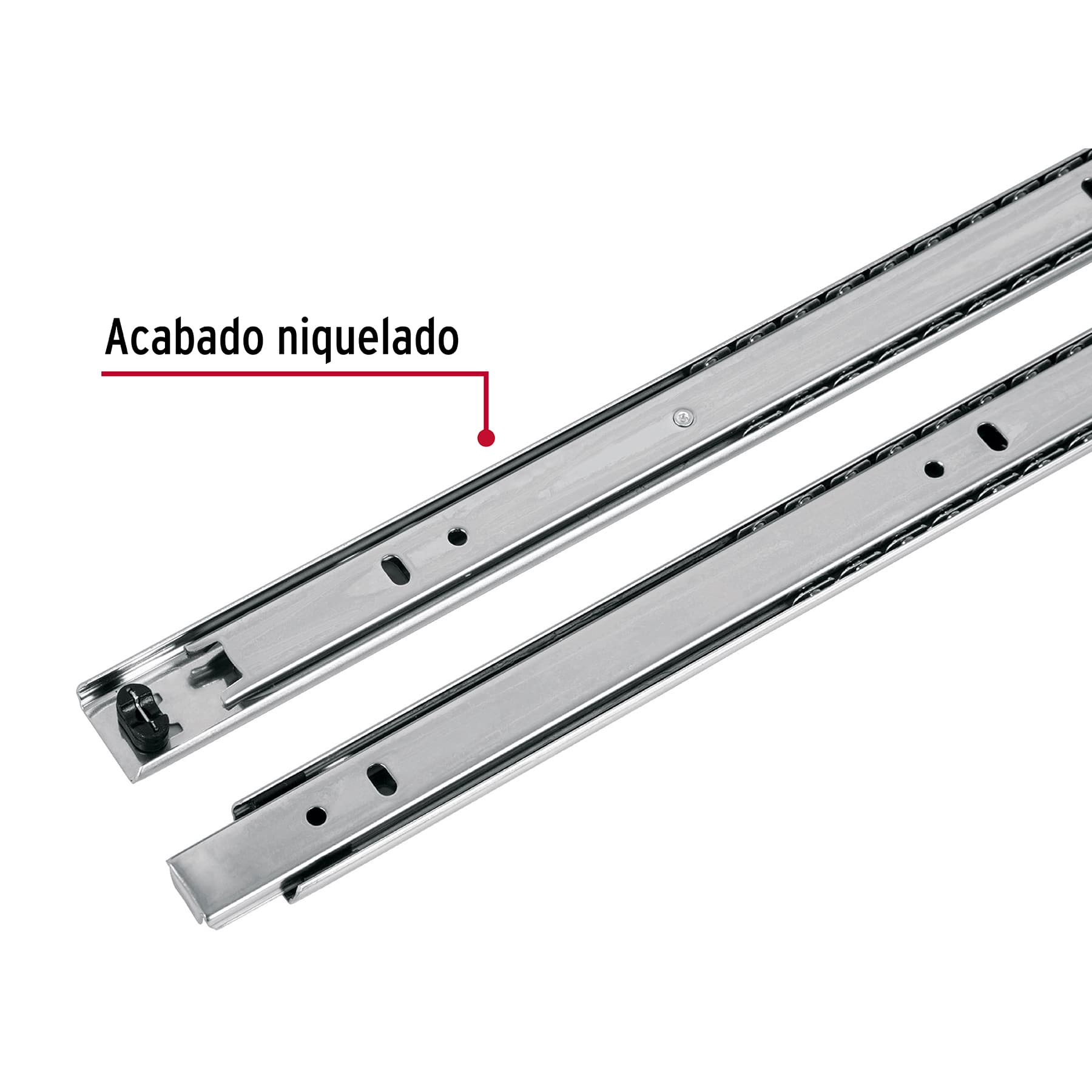 Corredera embalada para cajón, apertura 3/4- 30 cm, 2 pzas