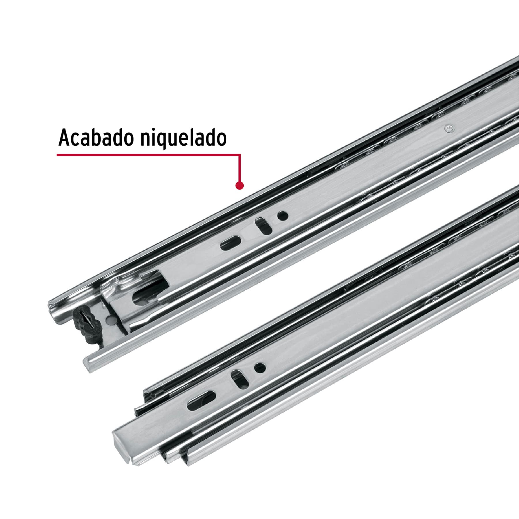 Corredera de extensión total 35mm, para cajón, 30cm, 2 pzas