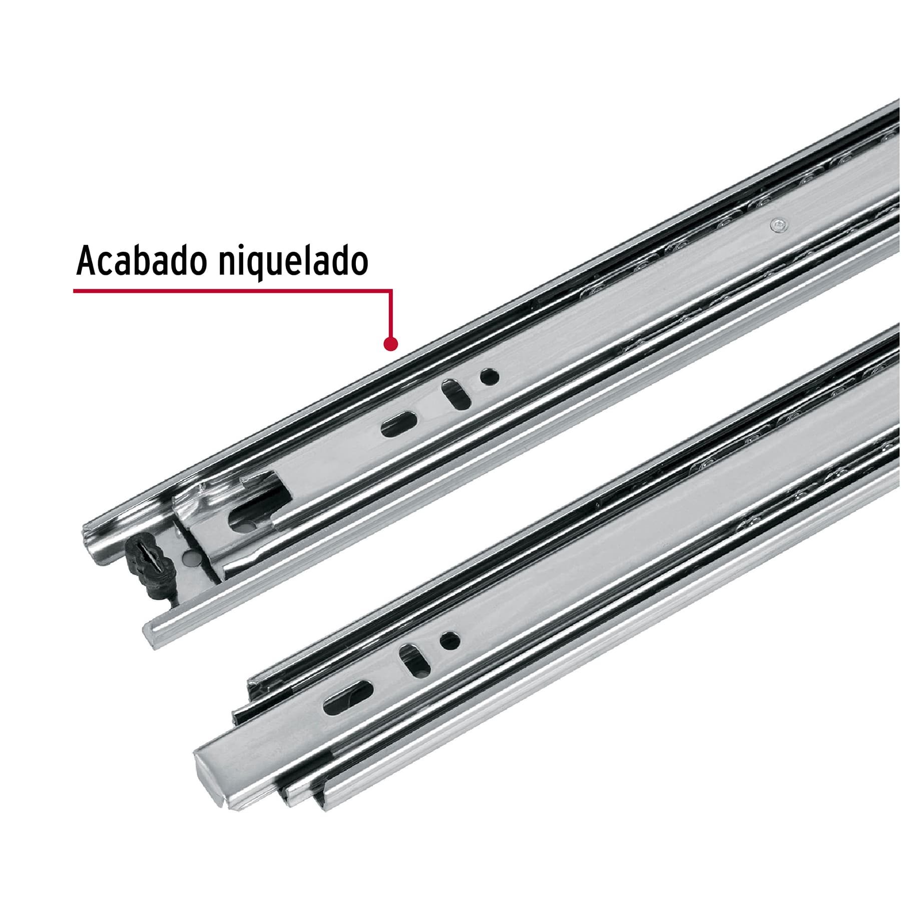 Corredera de extensión total 35mm, para cajón, 35cm, 2 pzas