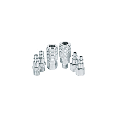 Juego de 4 conectores y 2 coples, compresor de aire, Pretul