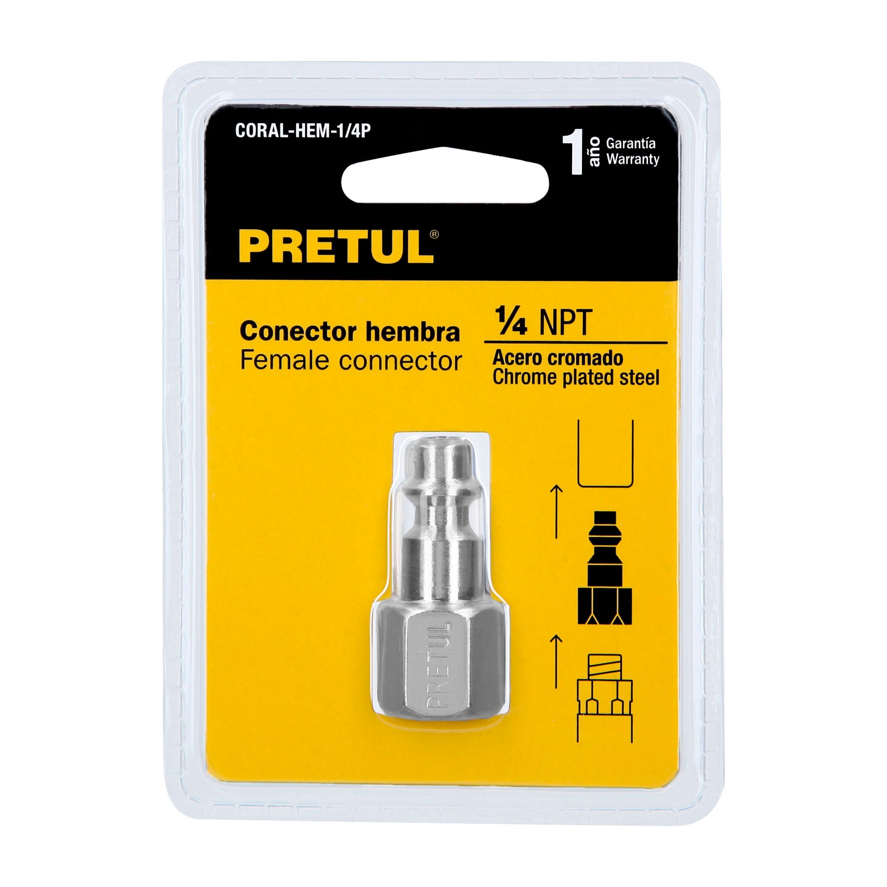 Cople acero, 1/4NPT, hembra, Pretul