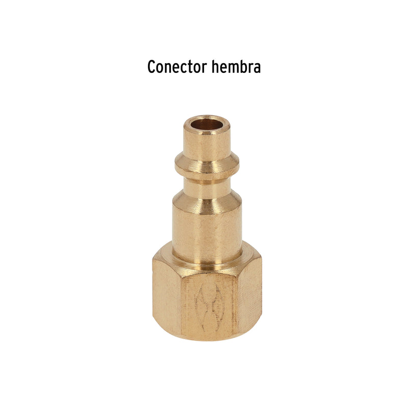 Conector rápido, tipo m, niquelado, cuerda 1/4 npt, hembra