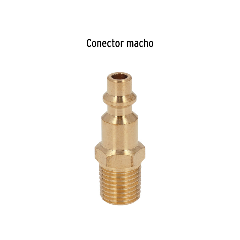 Conector rápido, tipo m, niquelado, cuerda 1/4 npt, macho