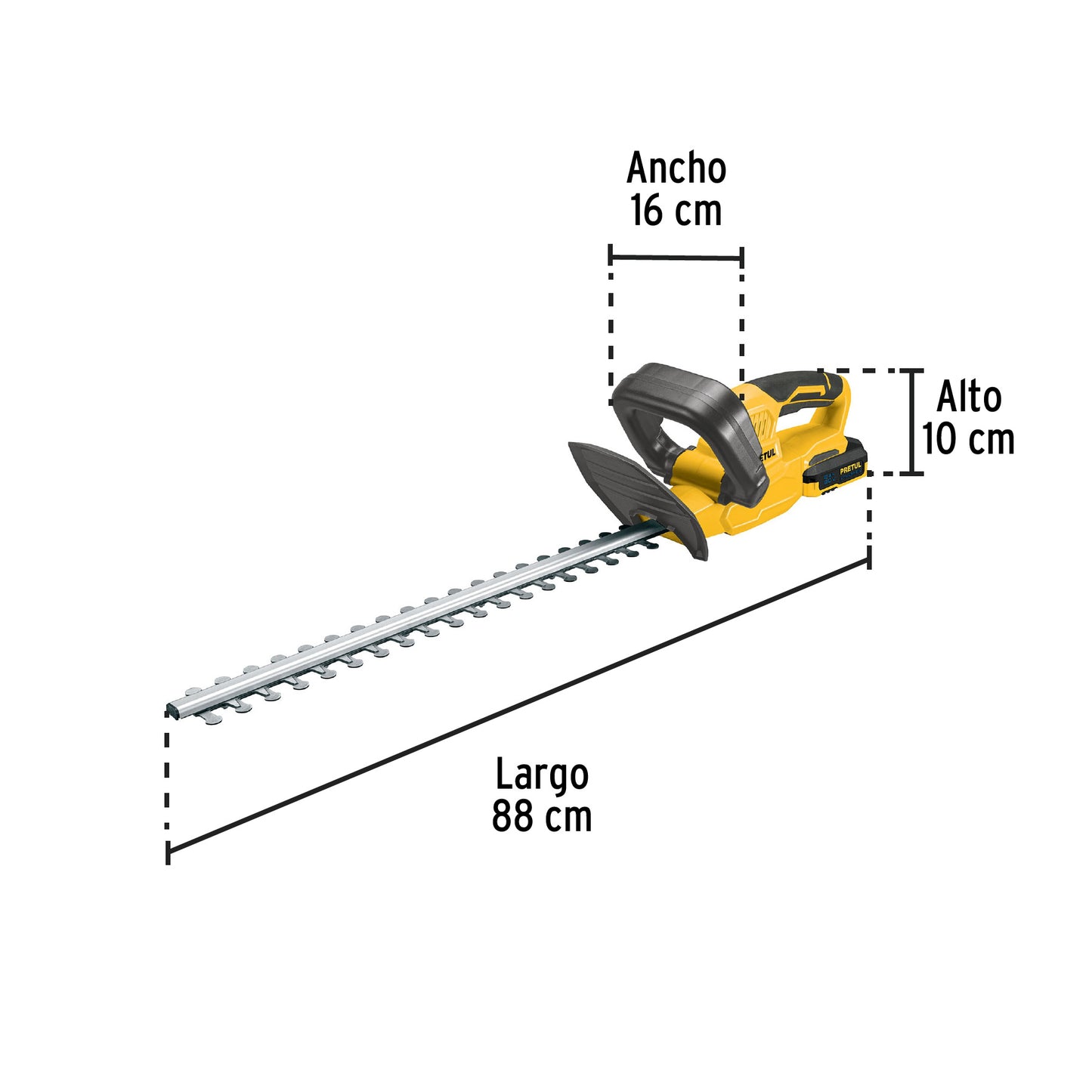 Cortasetos inalámbrico, 20 V, Pretul
