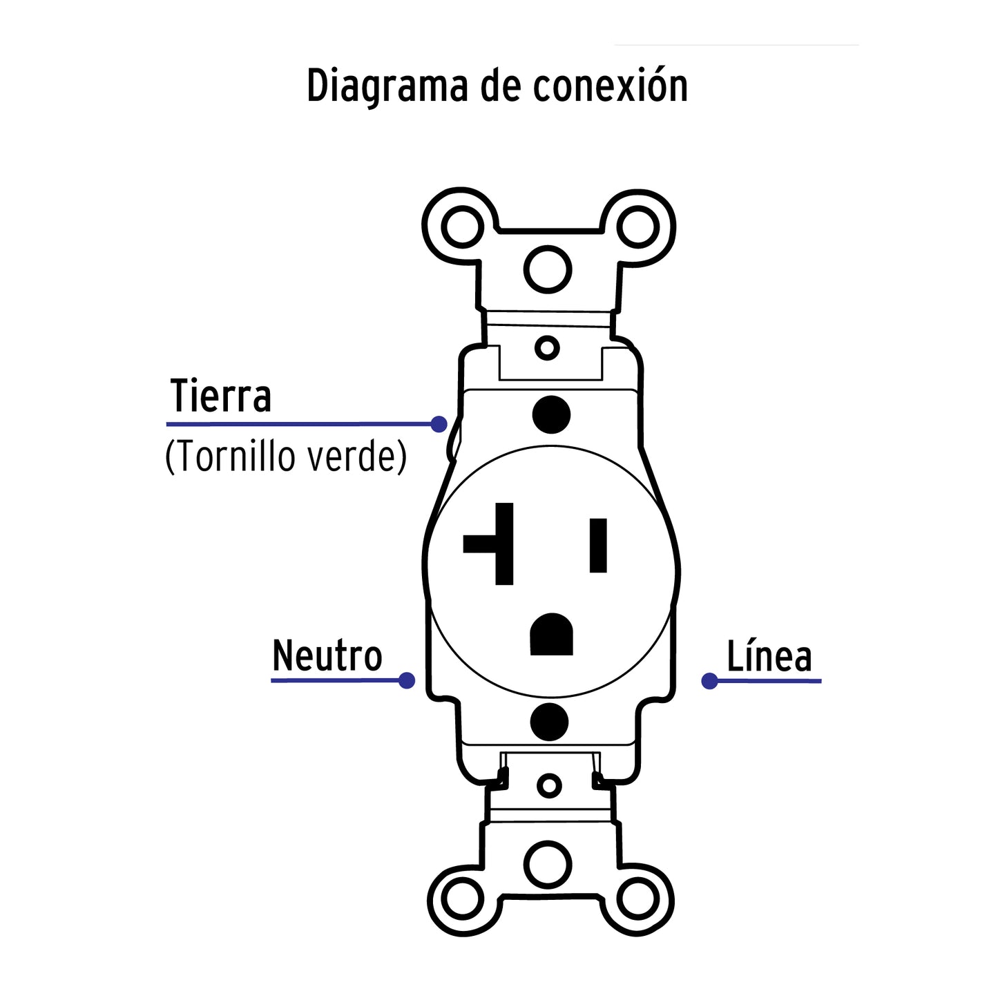Contacto sencillo, 2 polos 3 hilos, 20 A, Standard, blanco