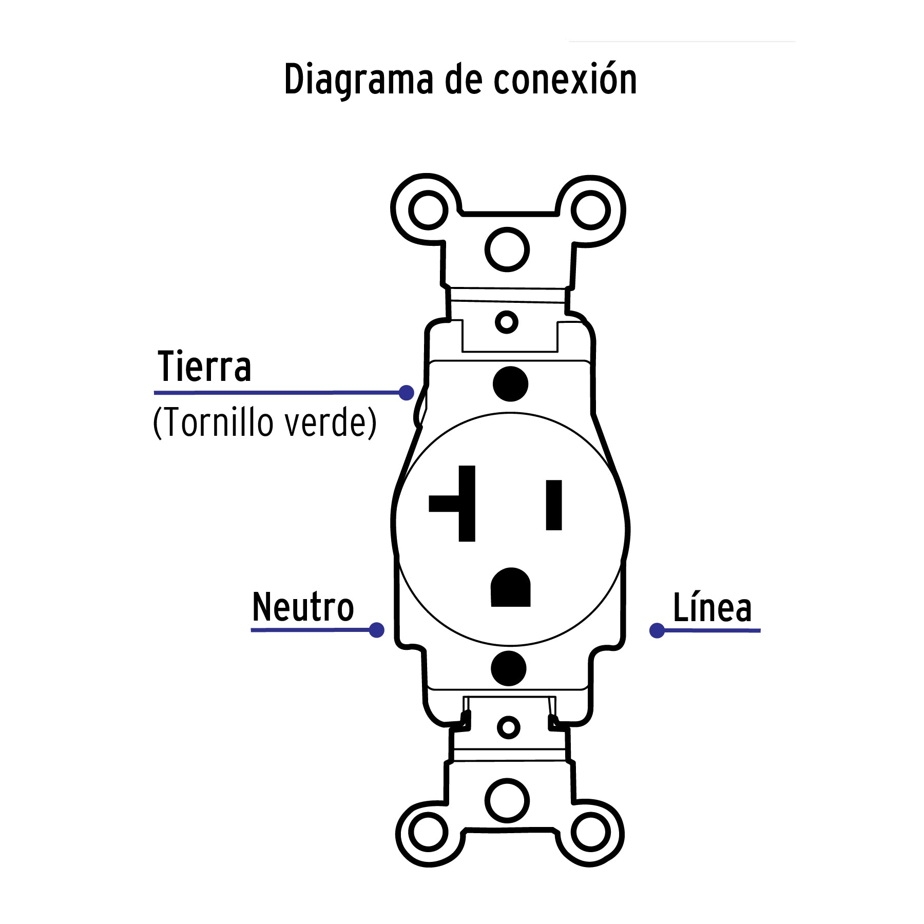 Contacto sencillo, 2 polos 3 hilos, 20 A, Standard, blanco