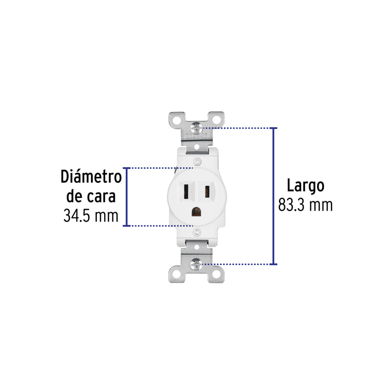 Contacto sencillo, 2 polos 3 hilos, Standard, blanco