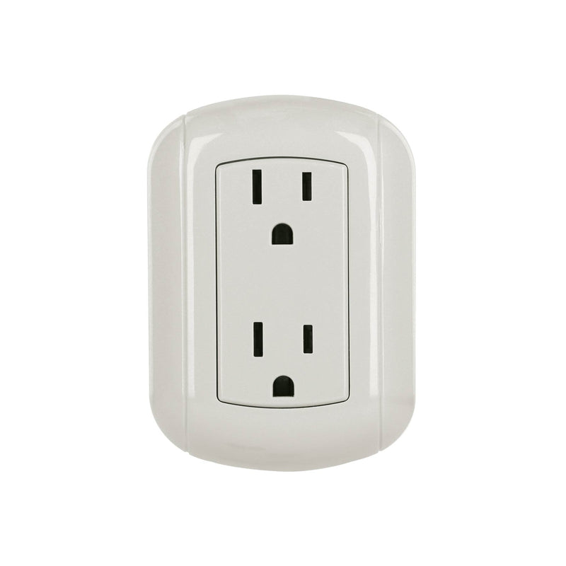 Contacto de sobreponer dúplex, 2 polos+ tierra, ABS