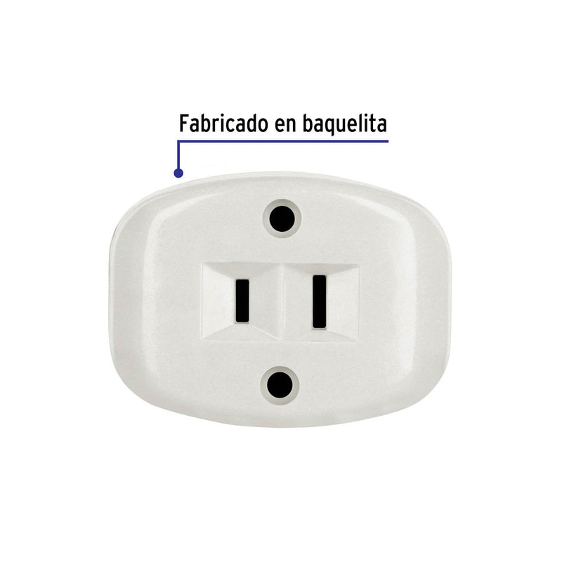 Contacto de sobreponer sencillo, sin tierra