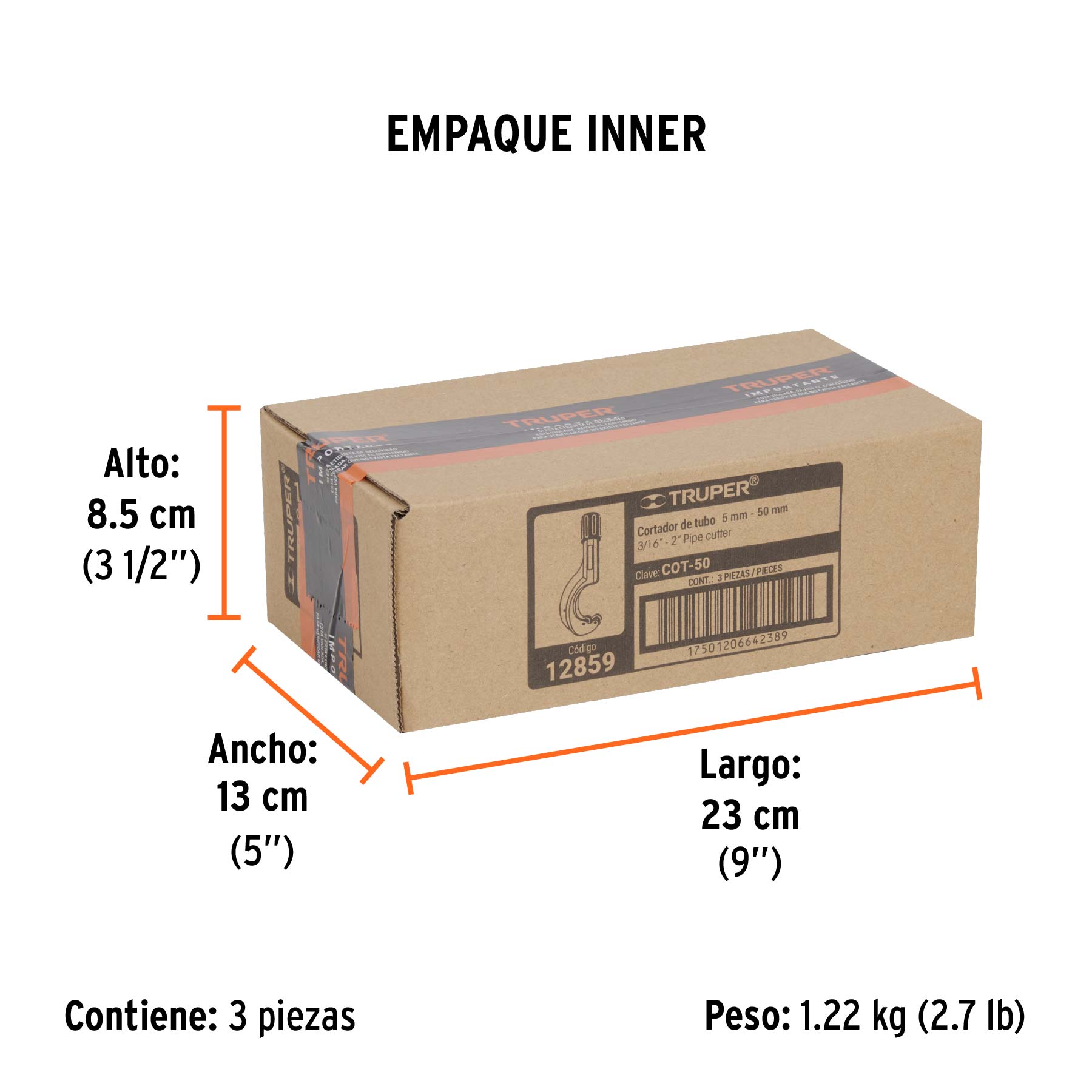 Cortador de tubo de cobre, hasta 2" (50mm)