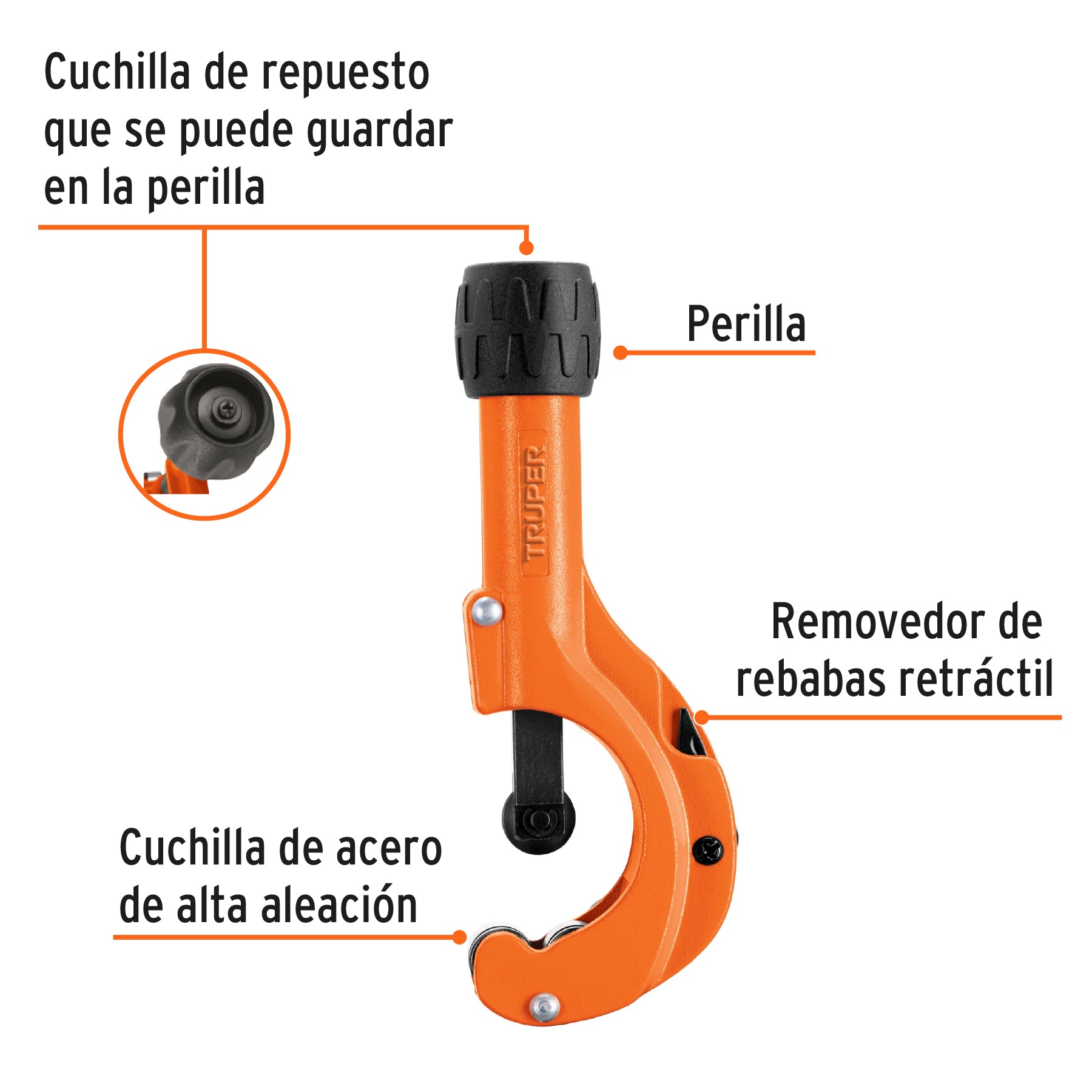 Cortador de tubo de cobre, hasta 2" (50mm)