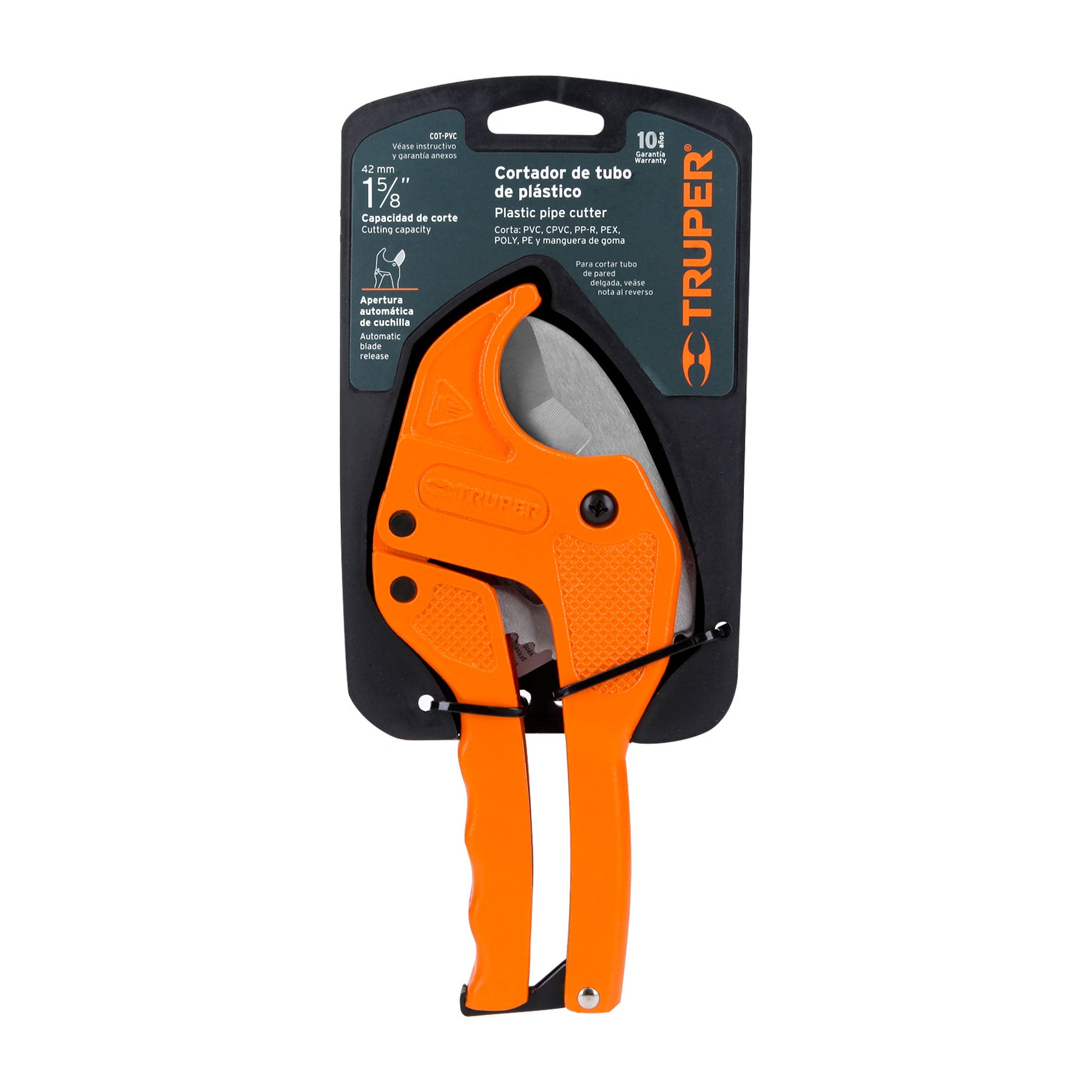 Cortador de tubo de pvc, hasta 1-5/8"