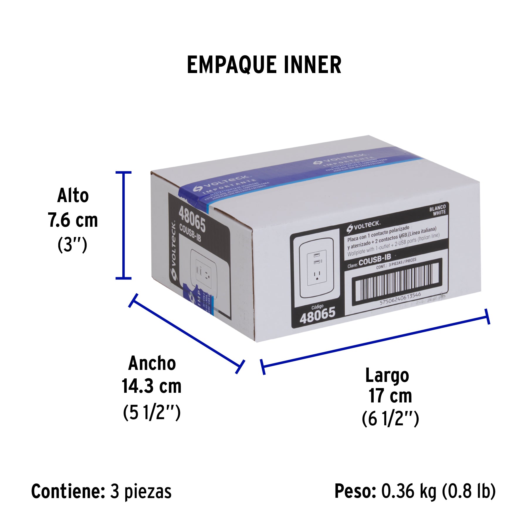 Contacto aterrizado + 2 puertos USB, blanco, línea Italiana