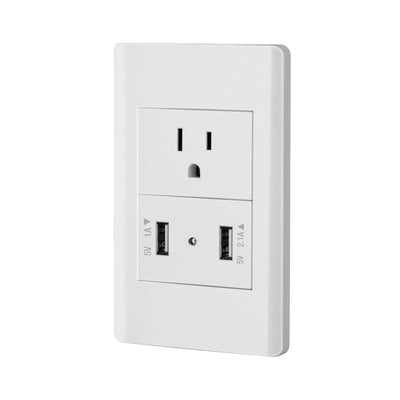 Placa armada blanca contacto y 2 puertos USB 1.5 mód, Lisboa