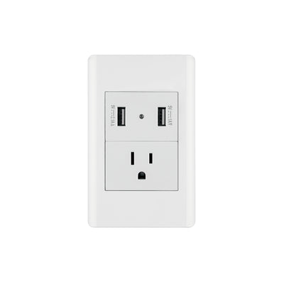 Placa armada blanca contacto y 2 puertos USB 1.5 mód, Lisboa