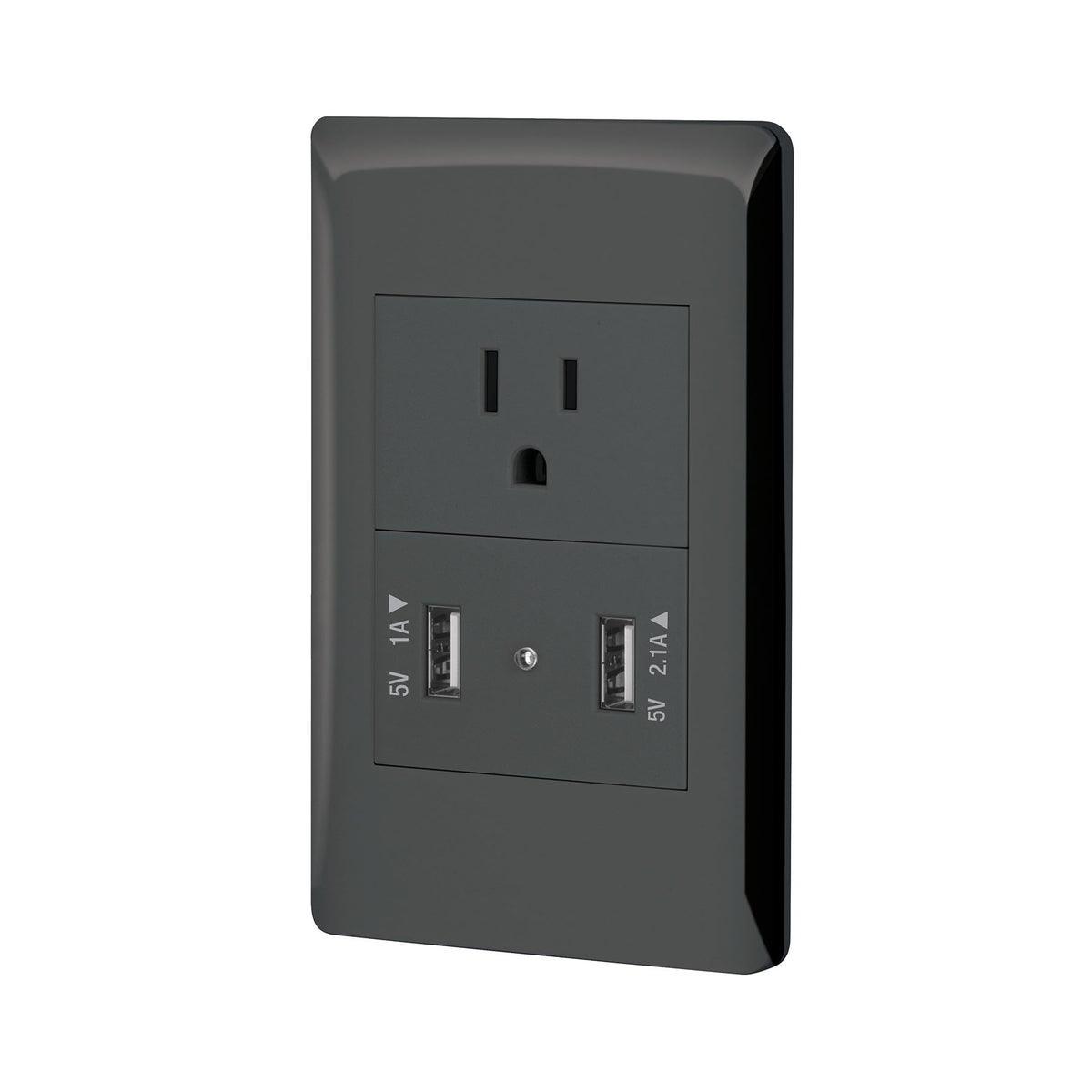 Placa armada negra contacto y 2 puertos USB 1.5 mód, Lisboa