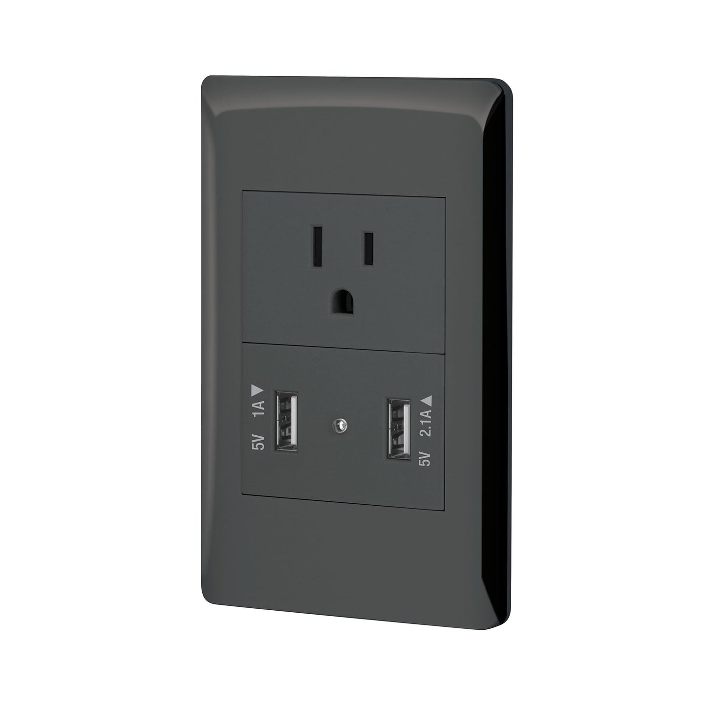 Placa armada negra contacto y 2 puertos USB 1.5 mód, Lisboa