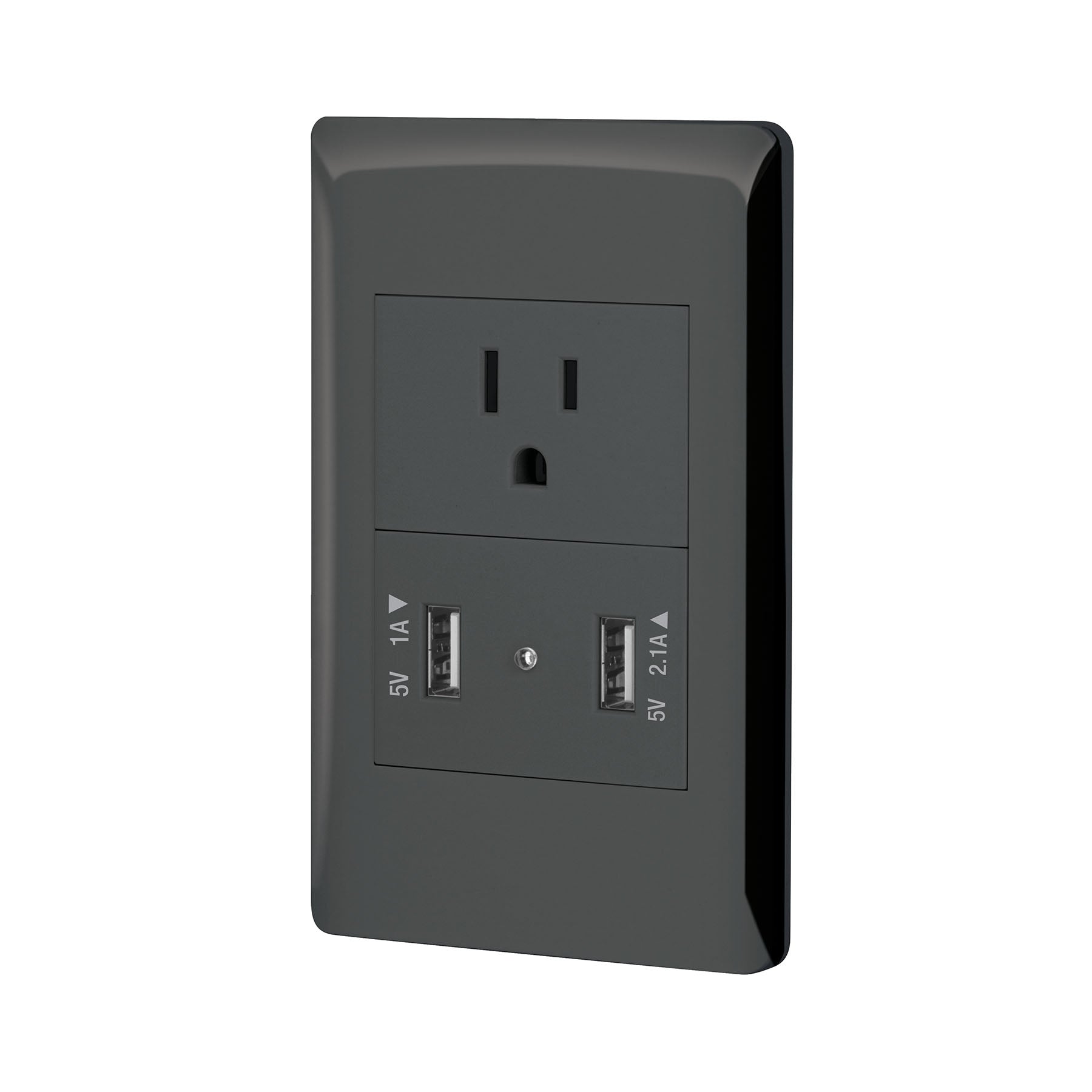 Placa armada negra contacto y 2 puertos USB 1.5 mód, Lisboa