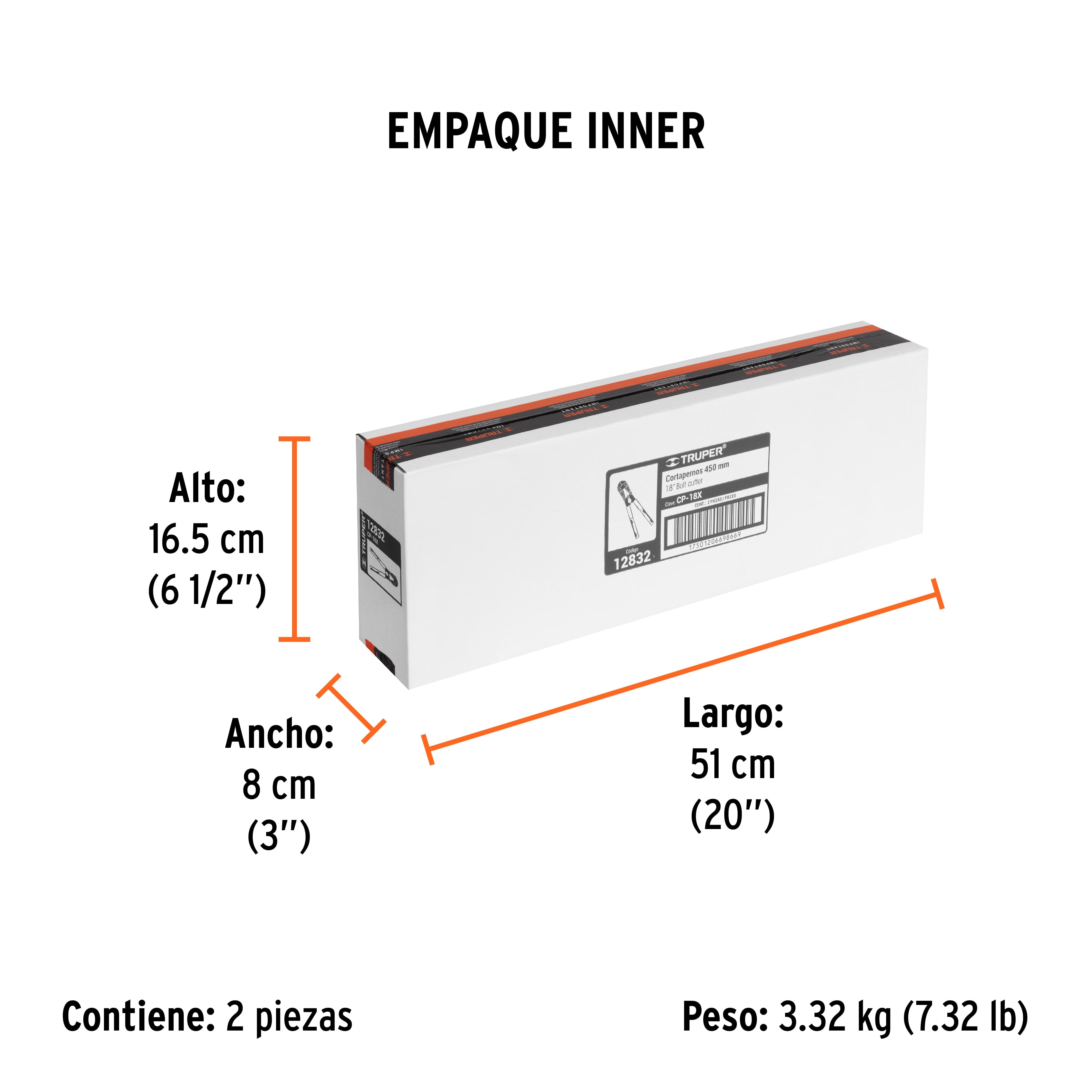Cortaperno 18", cuchilla fabricada en acero al silicio