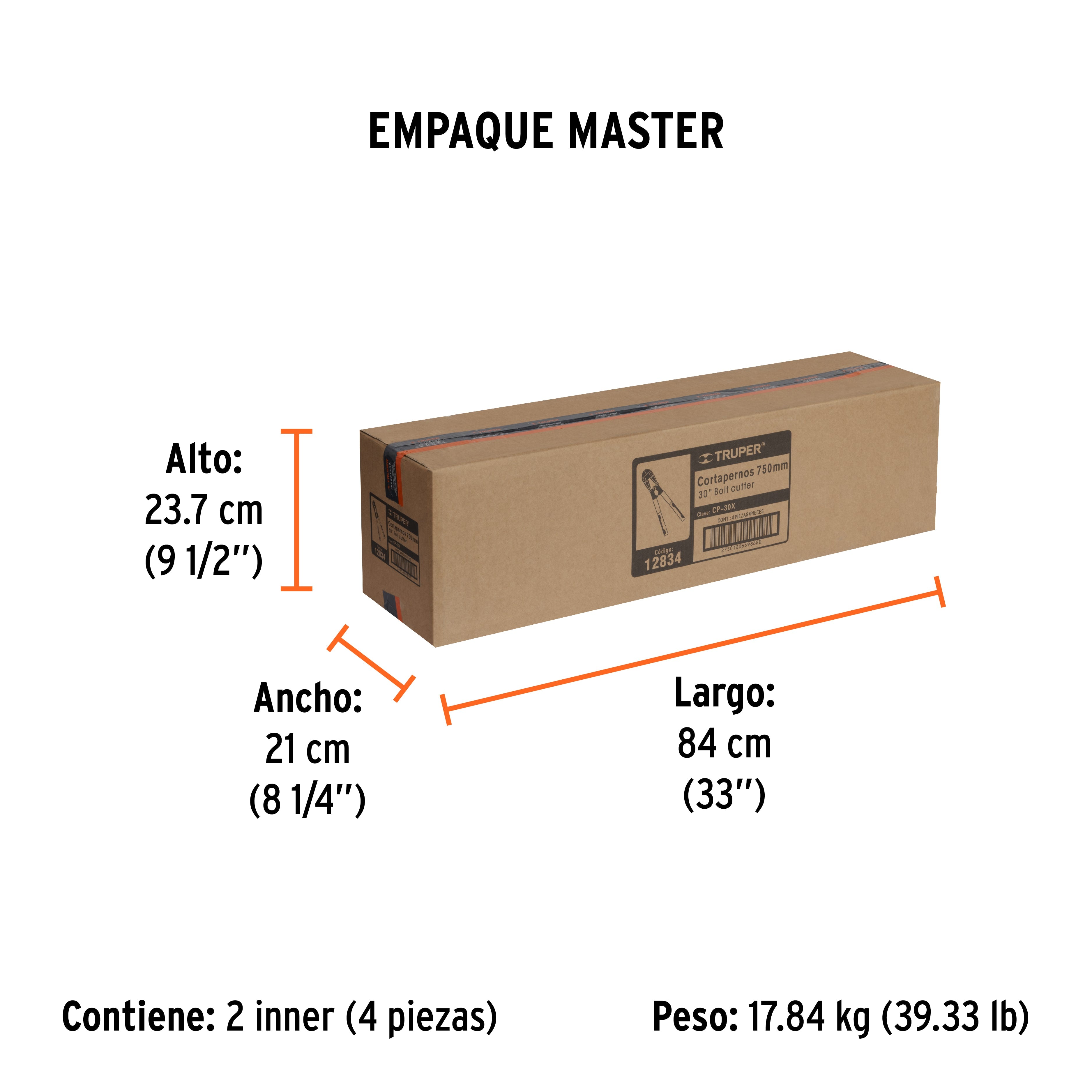 Cortaperno 30", cuchilla fabricada en acero al silicio
