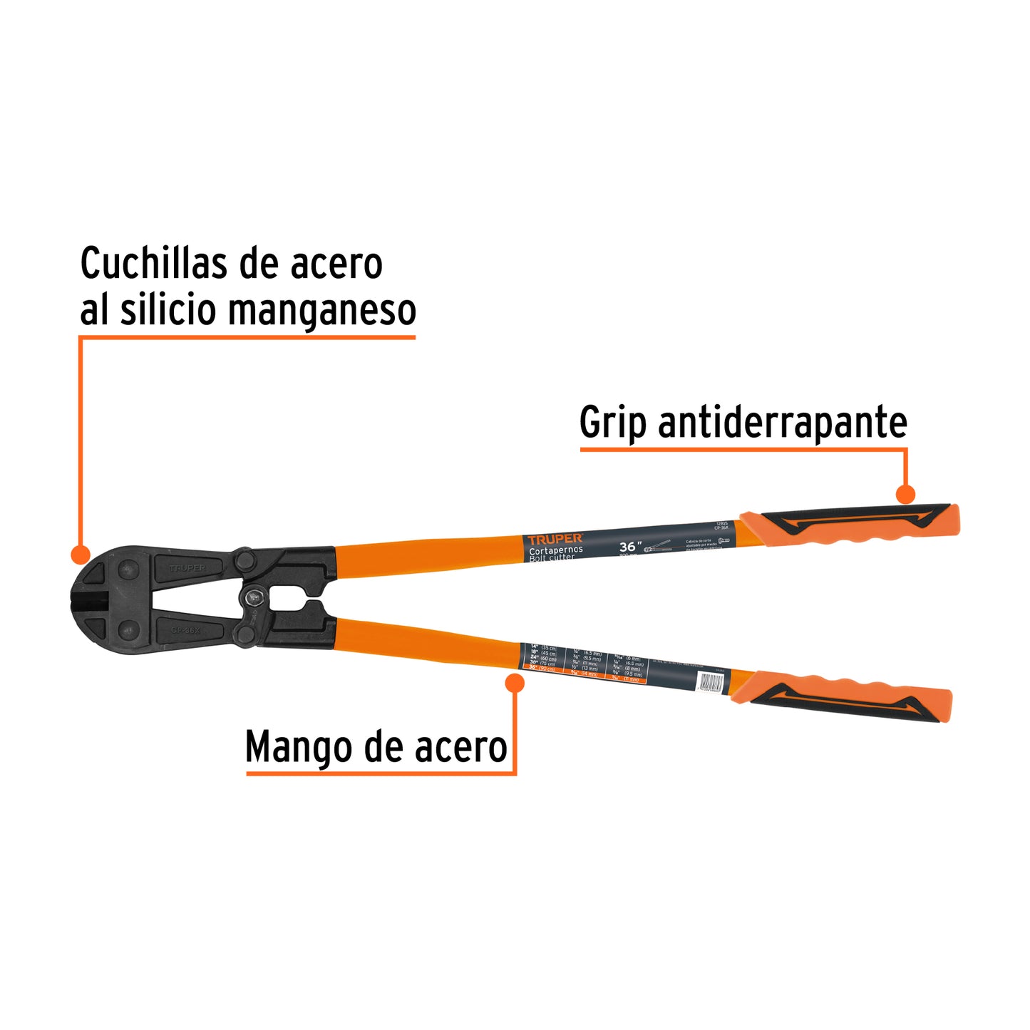 Cortaperno 36", cuchilla fabricada en acero al silicio