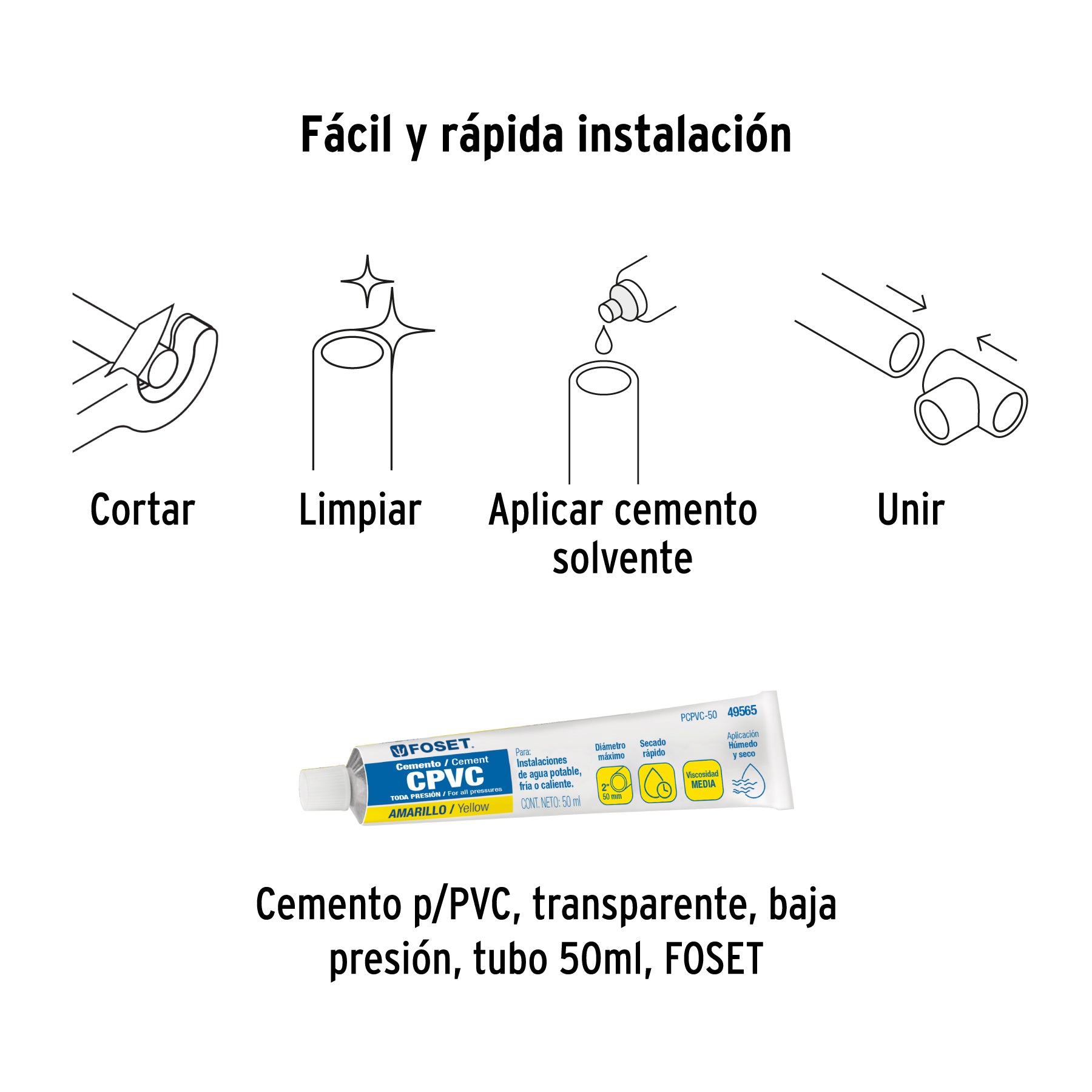 Tubo CPVC, 1/2", 3 metros