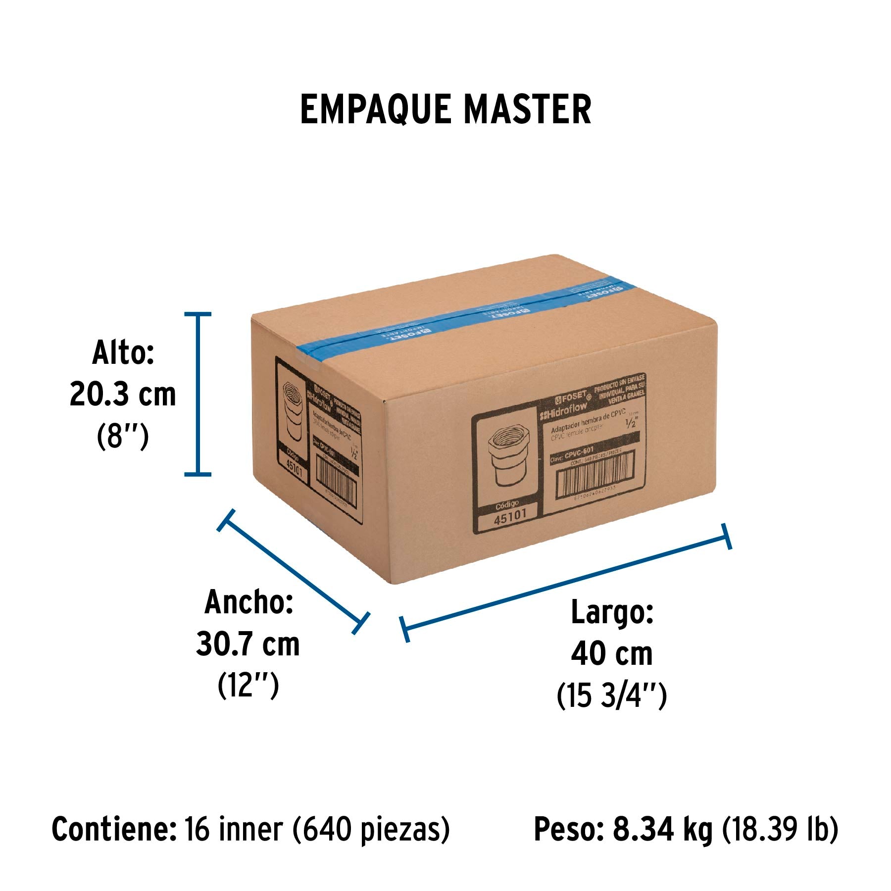 Conector hembra de CPVC 1/2"