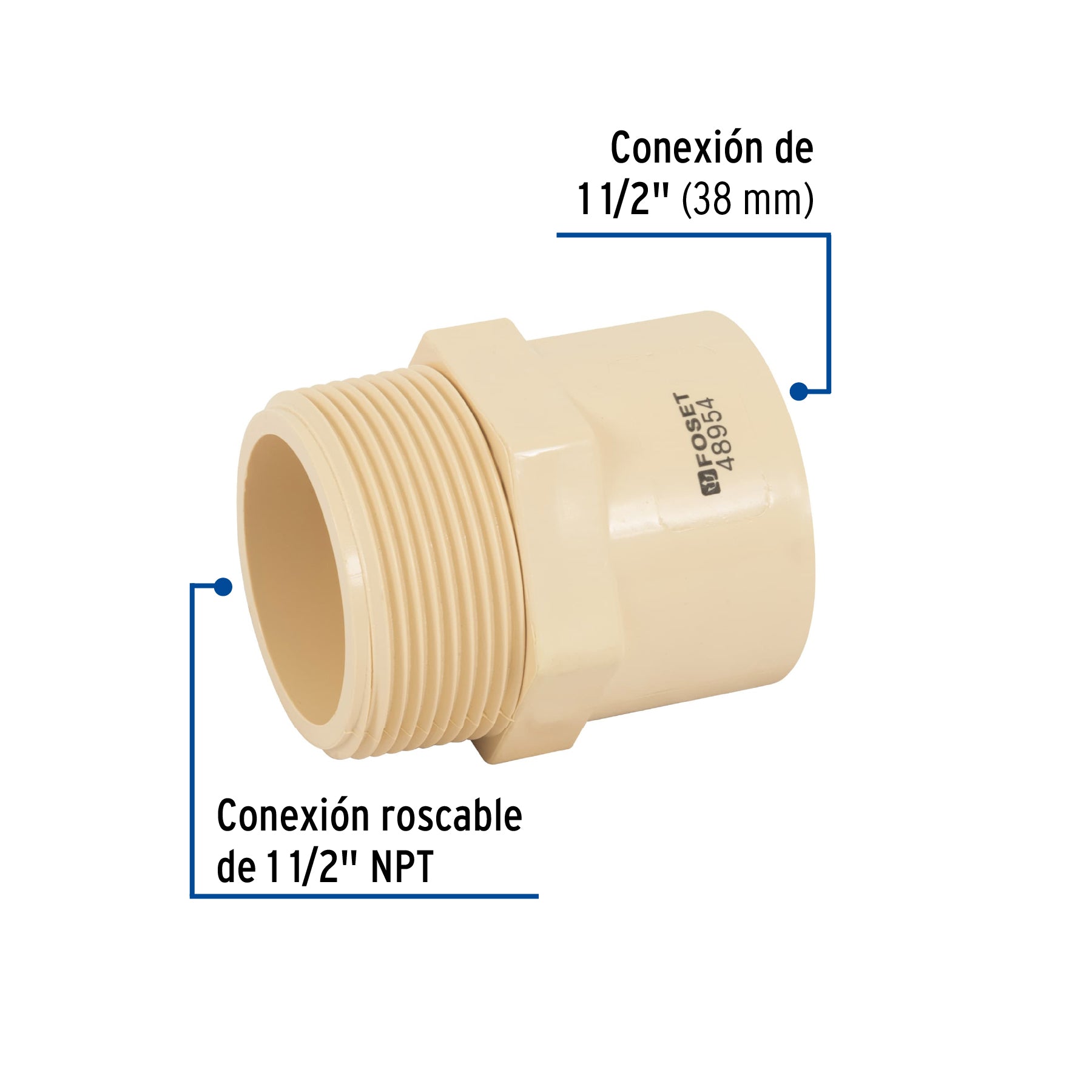 Conector macho CPVC 1-1/2"
