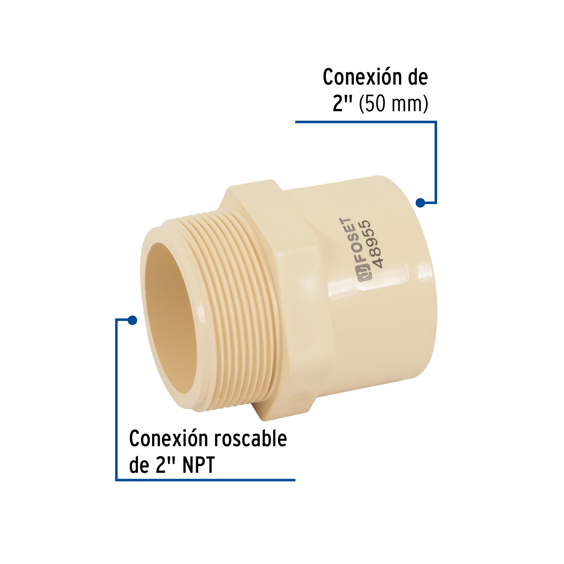 Conector macho CPVC 2"