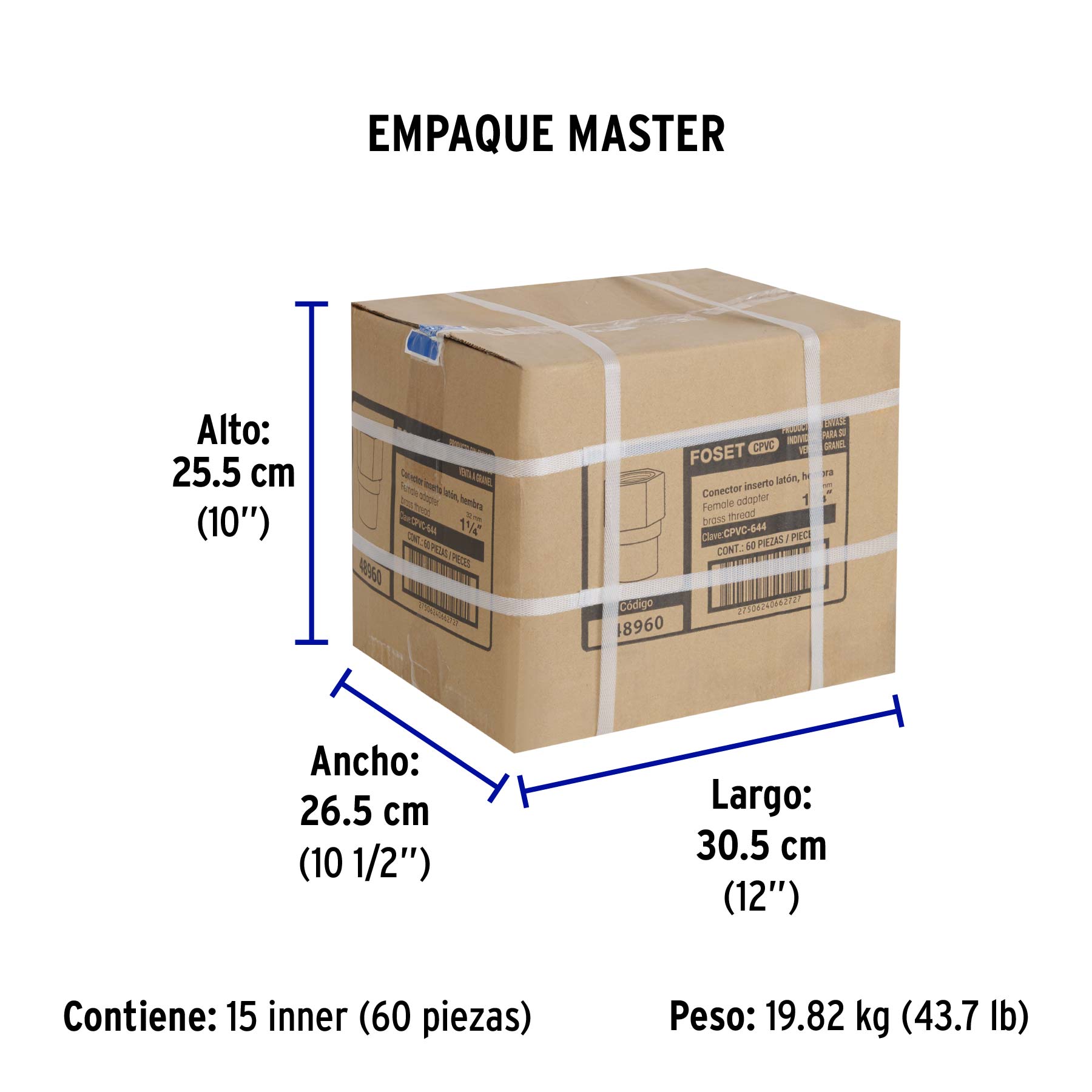 Adaptador hembra de CPVC con inserto metálico 1-1/4"