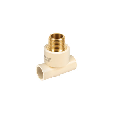 Tee reducida CPVC latón rosca exterior 3/4x3/4x1/2"