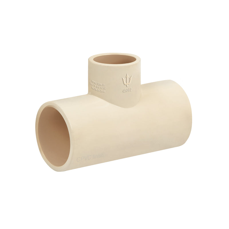 Tee reducida de CPVC, 3/4" x 3/4" x 1/2"