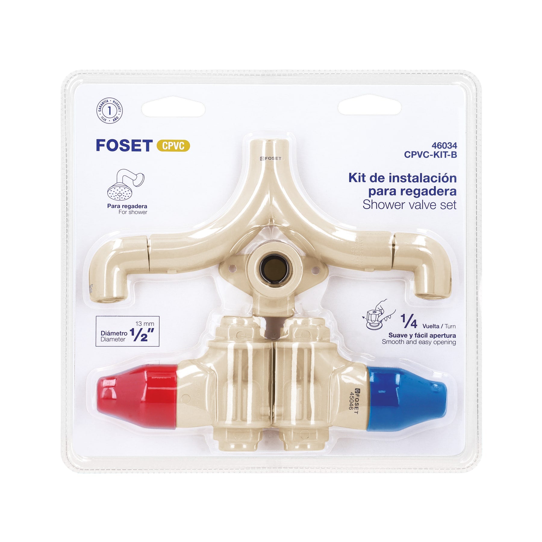 KIT conexiones CPVC para instalación regadera, sin manerales