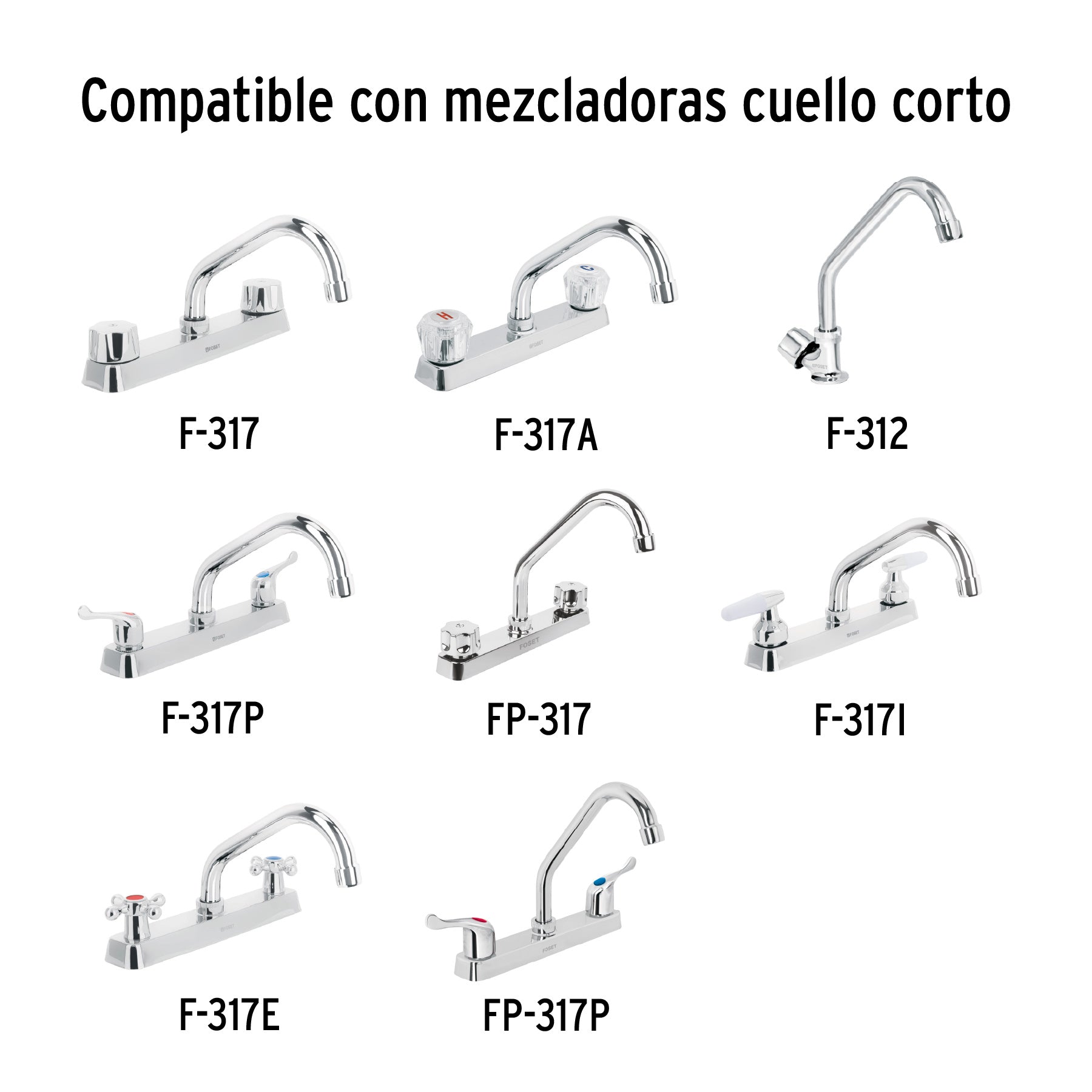 Cuello de repuesto corto para fregadero (f-317), basic
