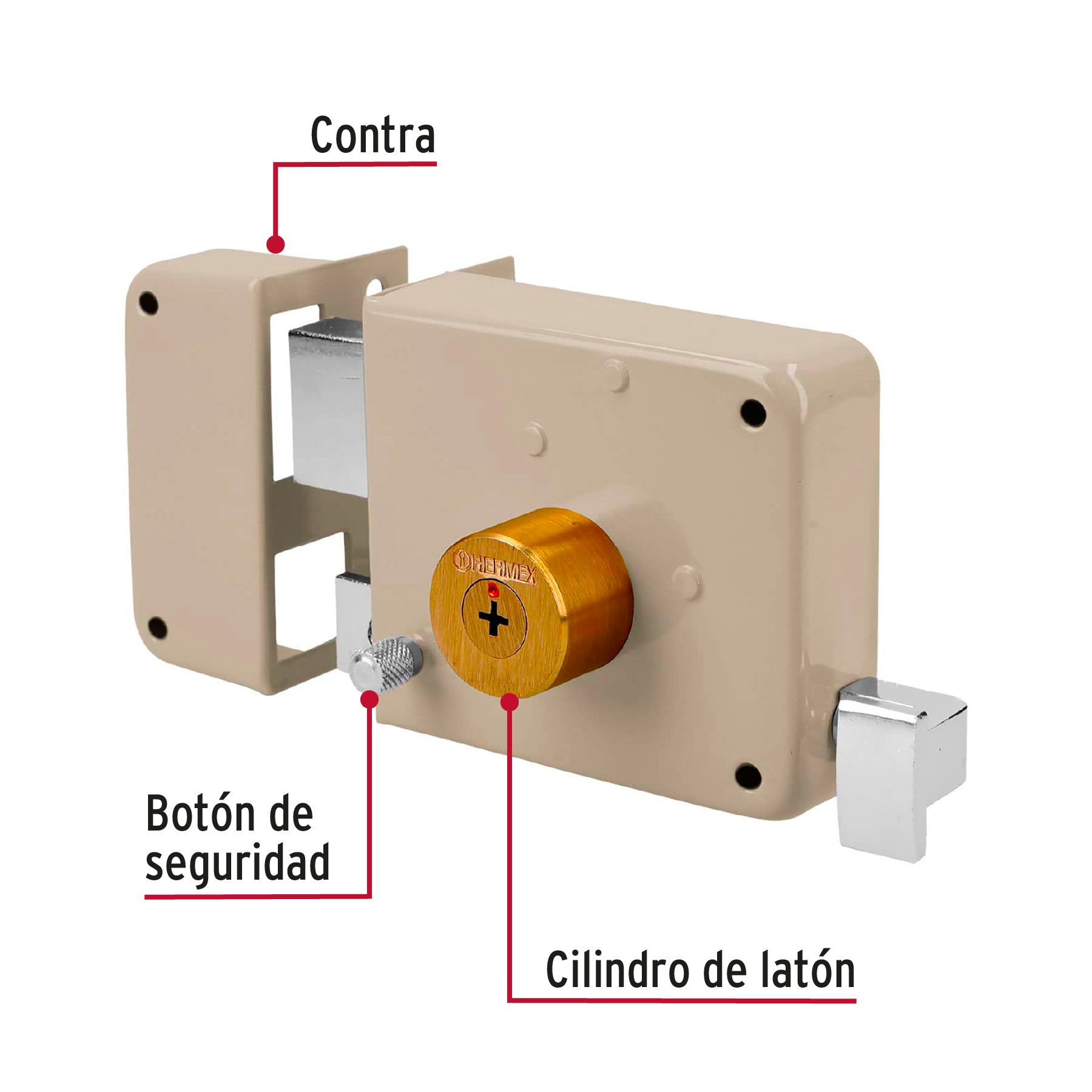 Cerradura de sobreponer, clásica, llave tetra,izquierda