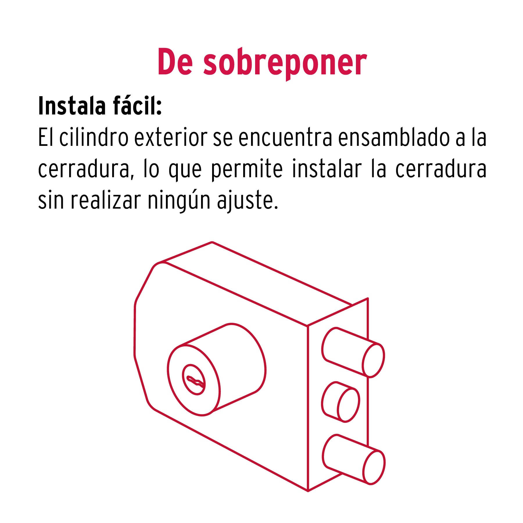 Cerradura de sobreponer, 2 barras