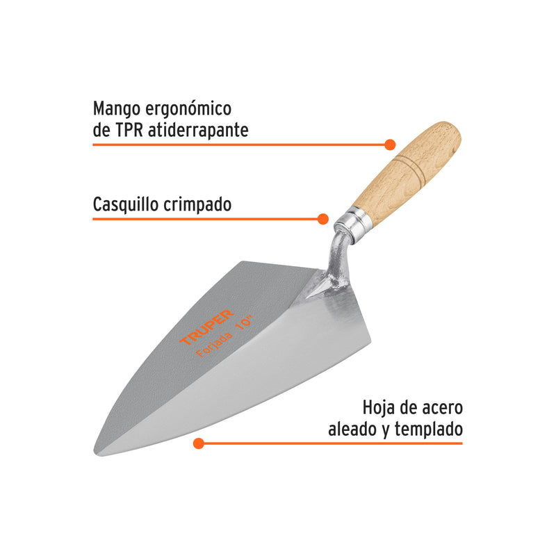 Cuchara para albañil, tipo filadelfia, 10"