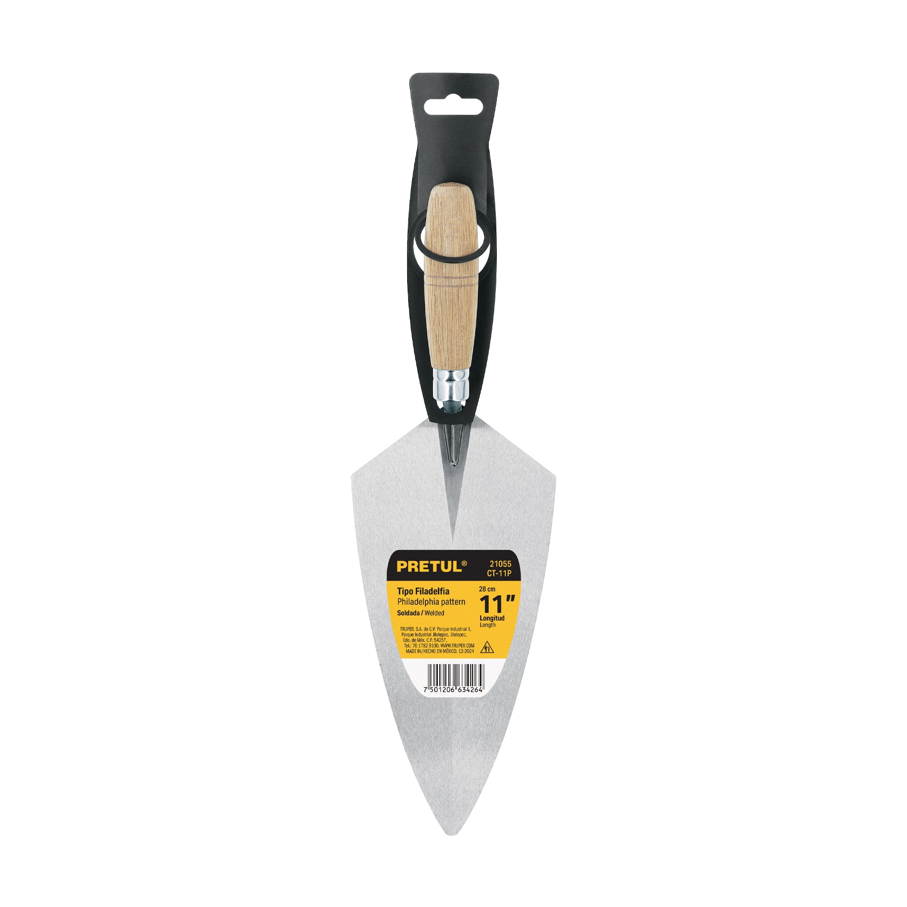 Cuchara para albañil, tipo filadelfia, 11" pretul