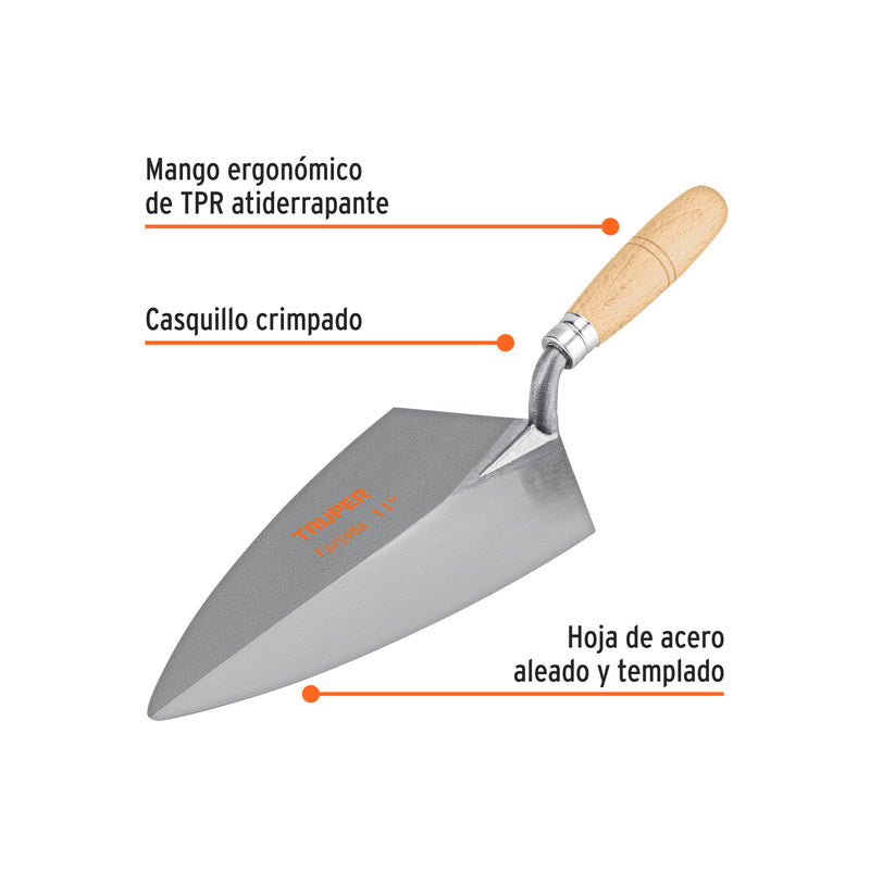 Cuchara para albañil, tipo filadelfia, 11"