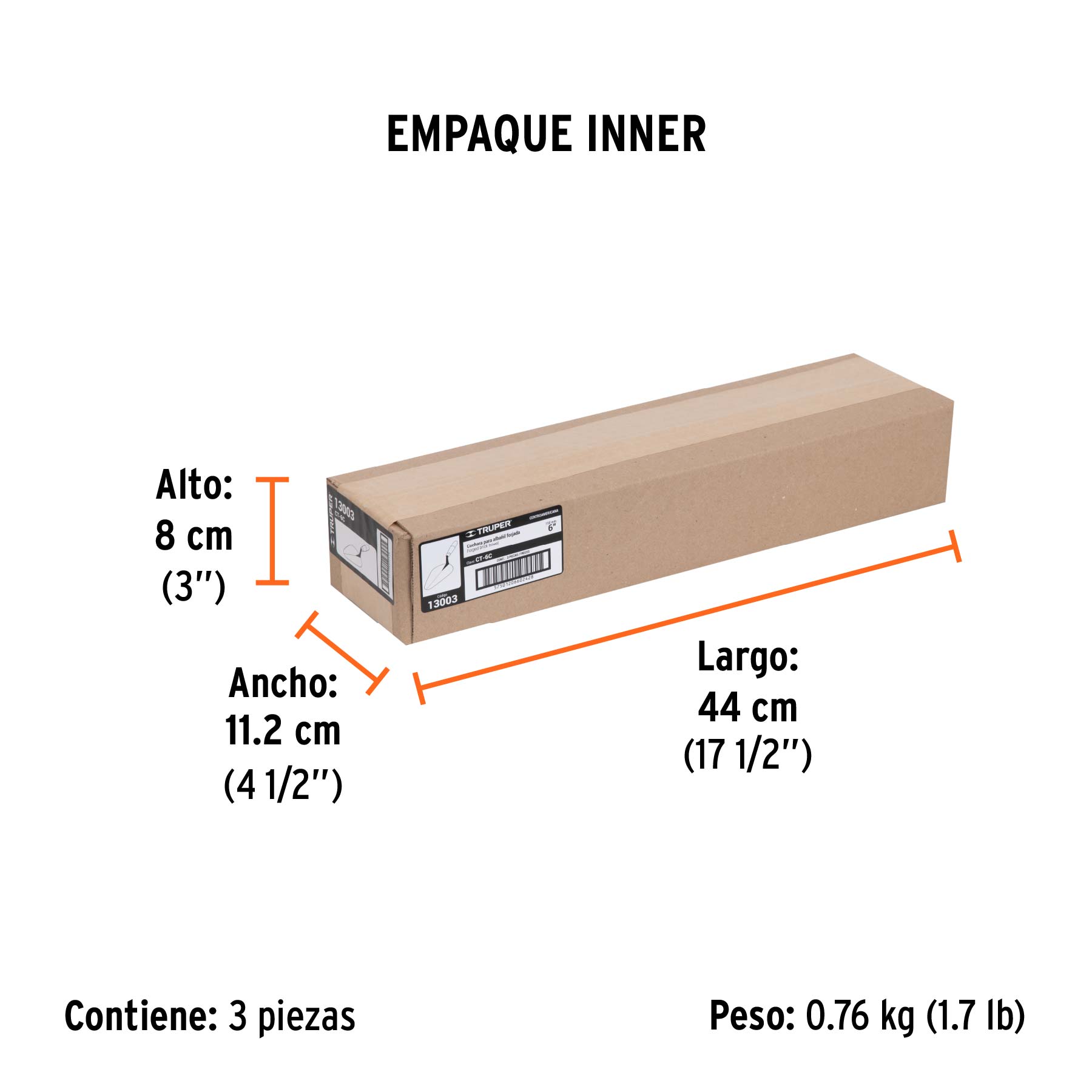 Cuchara para albañil, 6", centroamericana