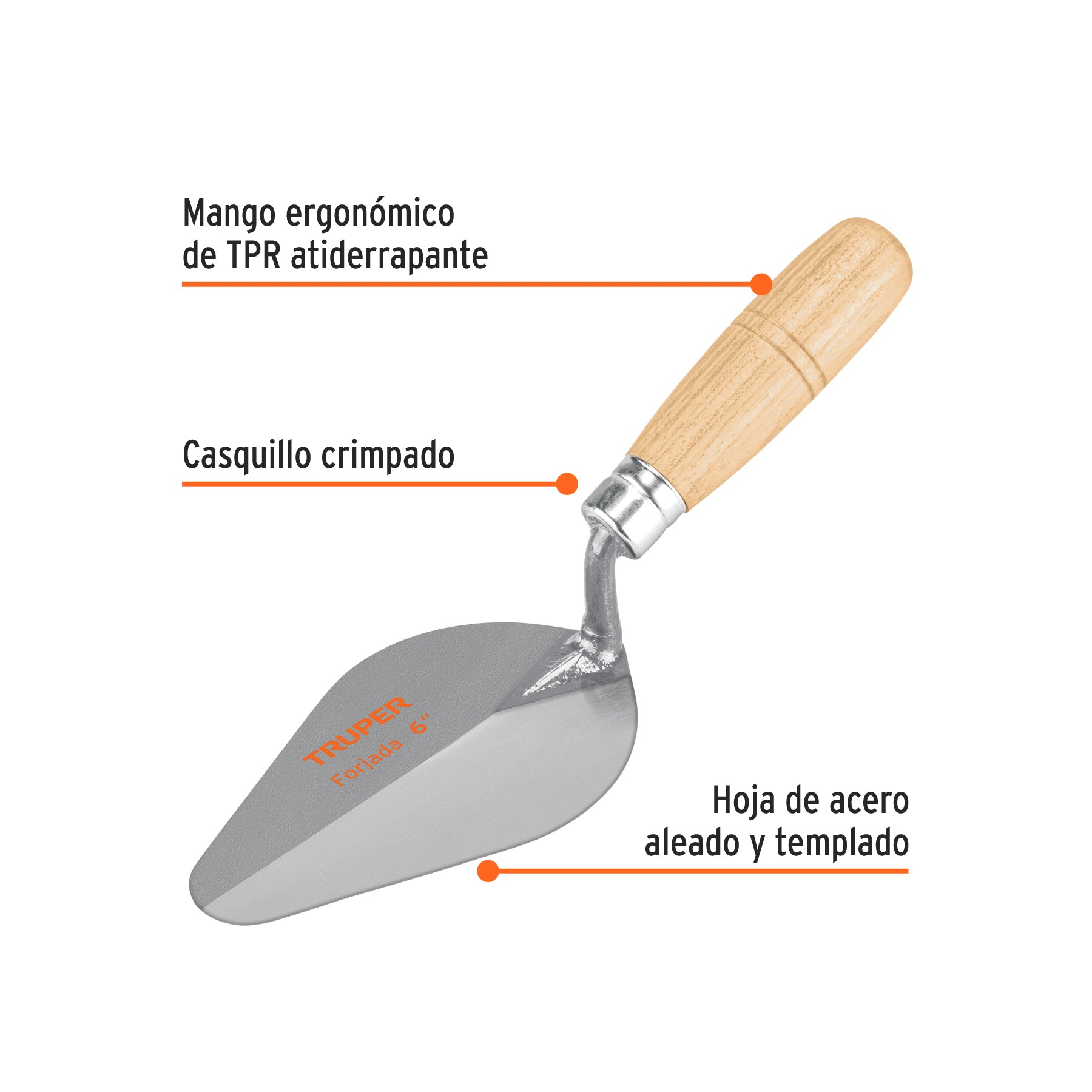 Cuchara para albañil, 6", centroamericana