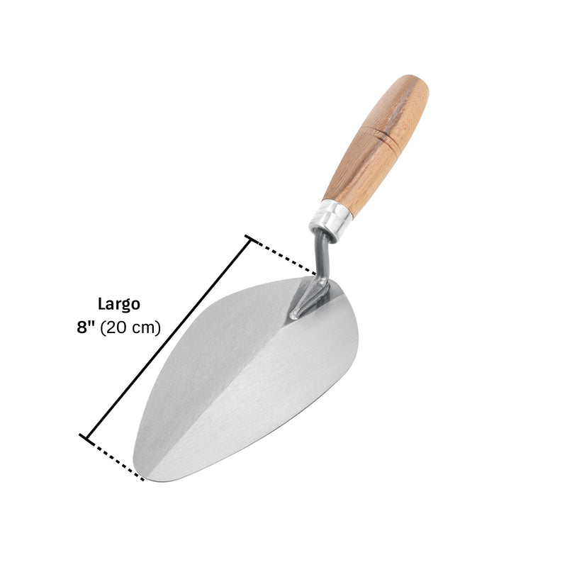Cuchara para albañil, 8", tipo mérida, pretul