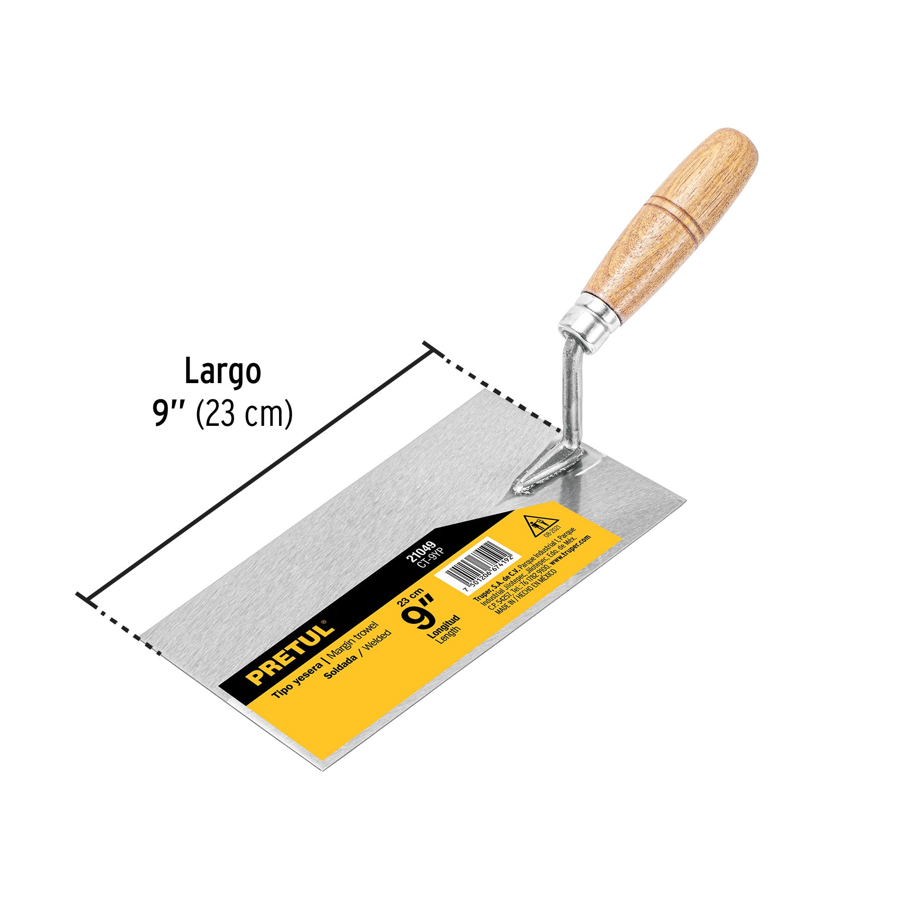 Cuchara para albañil, 9", yesera, Pretul