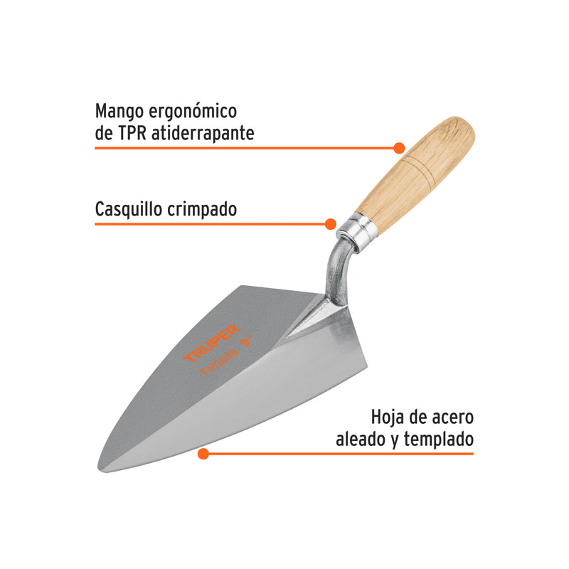Cuchara para albañil, tipo filadelfia, 9"