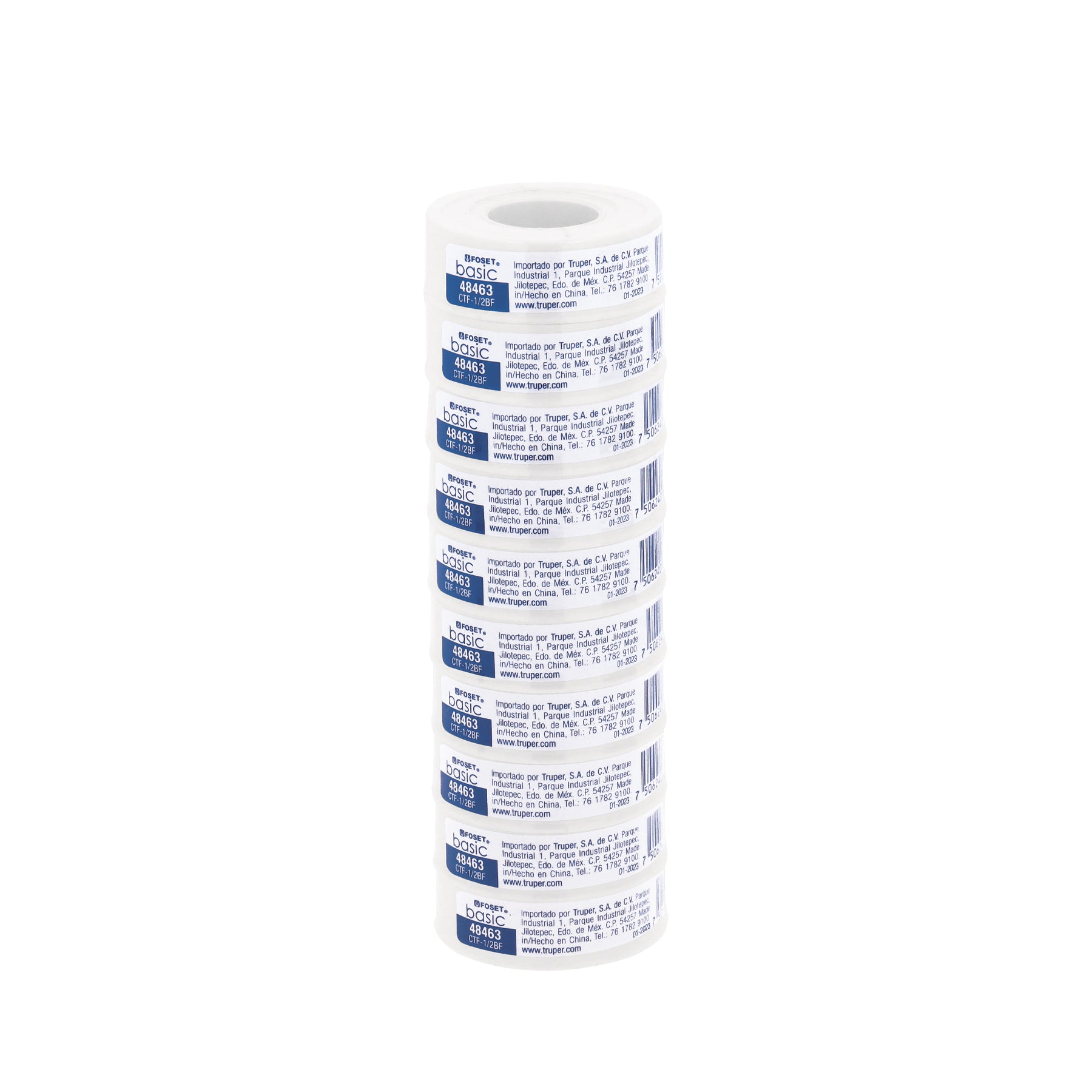 Cinta sella roscas 1/2' x 7 m, uso general, Foset Basic