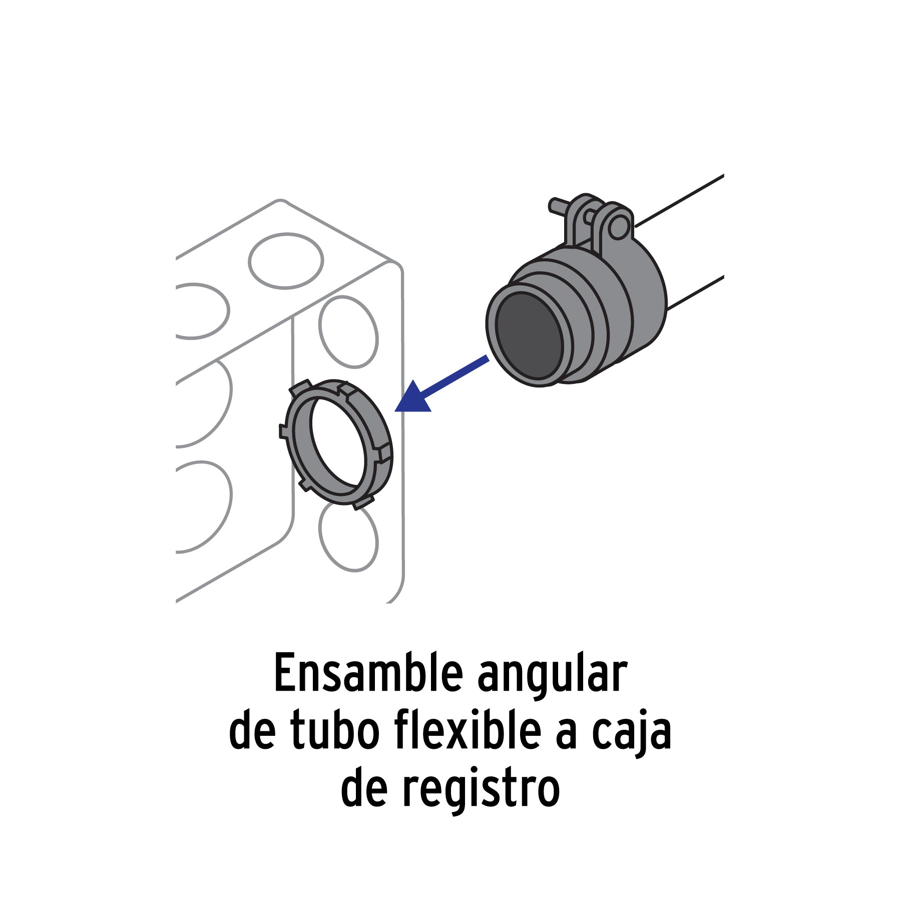 Conector tubo flexible 1" recto, Volteck