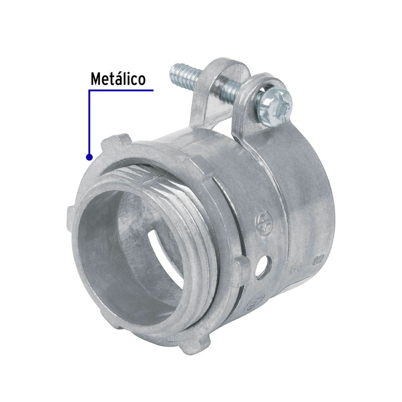 Conector tubo flexible 1" recto, Volteck