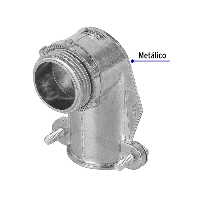 Conector tubo flexible 3/4" curvo, Volteck