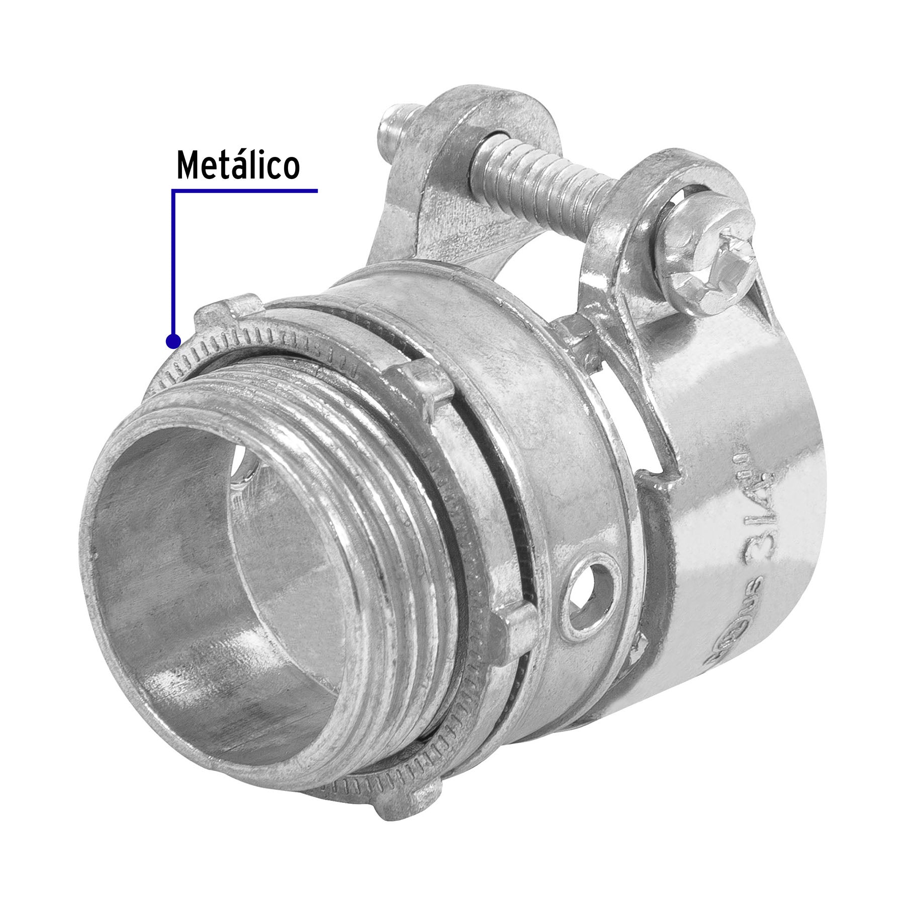 Conector tubo flexible 3/4" recto, Volteck