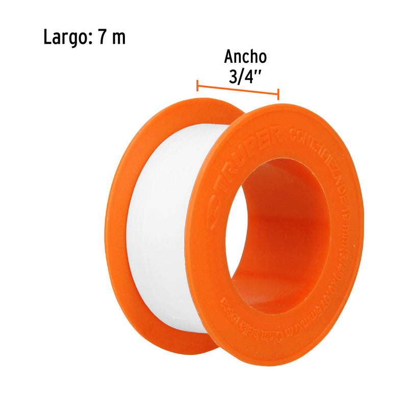Cinta sella roscas, uso general, 7 m, 3/4"